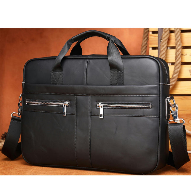 Genuine Leather Men's Business Briefcase Large Computer Bag Handbag Men's Shoulder Crossbody Bag
