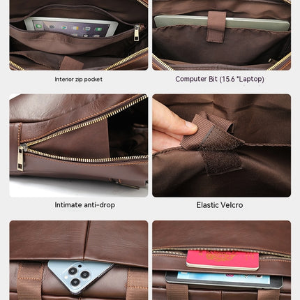 Herren-Umhängetasche aus echtem Leder, Computer-Handtasche, lässige Umhängetasche, große Kapazität, Umhängetasche