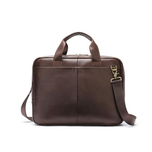 Men's Genuine Leather Computer Handbag Casual Shoulder Bag Large Capacity Crossbody Bag