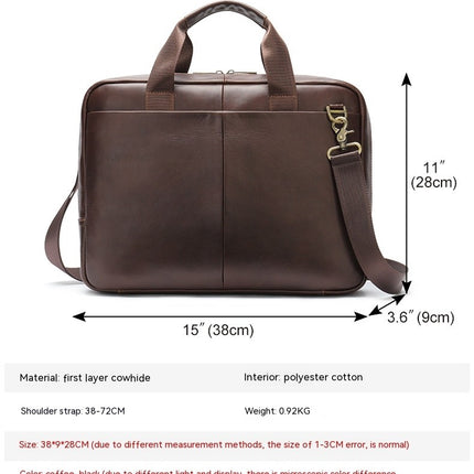 Herren-Umhängetasche aus echtem Leder, Computer-Handtasche, lässige Umhängetasche, große Kapazität, Umhängetasche