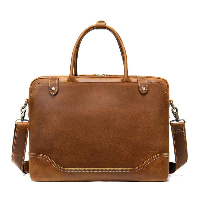 Herren Aktentasche Crazy Horse Leder Retro Business Handtasche Echtleder Computertasche