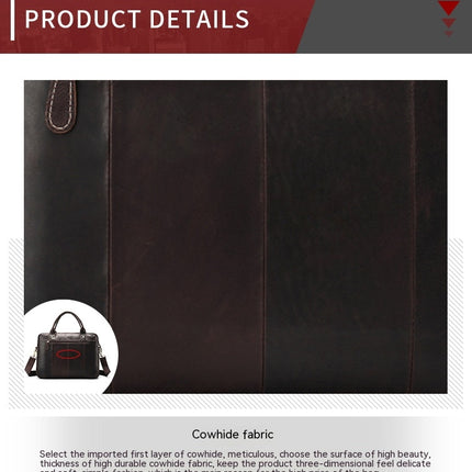Genuine Leather Men's Briefcase Casual Business Crossbody Bag Handbag Shoulder Bag Computer Bag