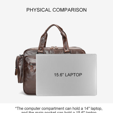 Laptop-Umhängetasche aus echtem Leder für Herren, Business-Aktentasche, Umhängetasche, Computertasche