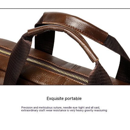 Men's Genuine Leather Briefcase Laptop Case Business Travel Work Messenger Shoulder Bag