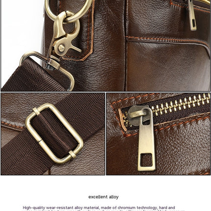 Men's Genuine Leather Briefcase Laptop Case Business Travel Work Messenger Shoulder Bag