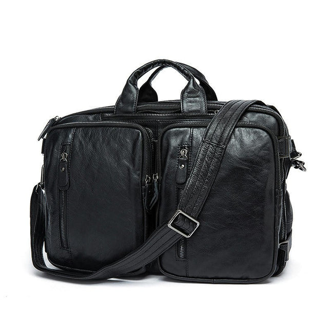Genuine Leather Briefcase Laptop Messenger Bags for Men Handbag Multifunction Shoulder Bag