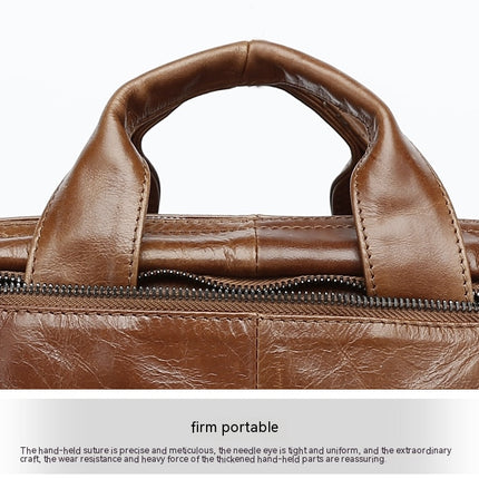 Genuine Leather Briefcase Laptop Messenger Bags for Men Handbag Multifunction Shoulder Bag