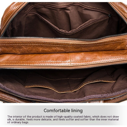 Genuine Leather Briefcase Laptop Messenger Bags for Men Handbag Multifunction Shoulder Bag