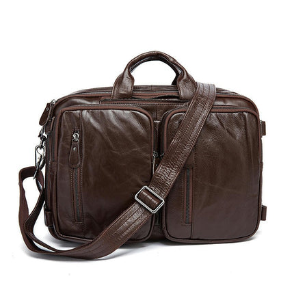 Genuine Leather Briefcase Laptop Messenger Bags for Men Handbag Multifunction Shoulder Bag