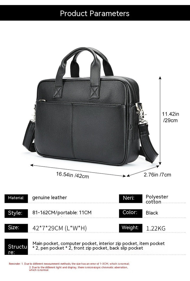 Genuine Leather Briefcase Laptop Messenger Bags for Men Business Handbag Shoulder Bag
