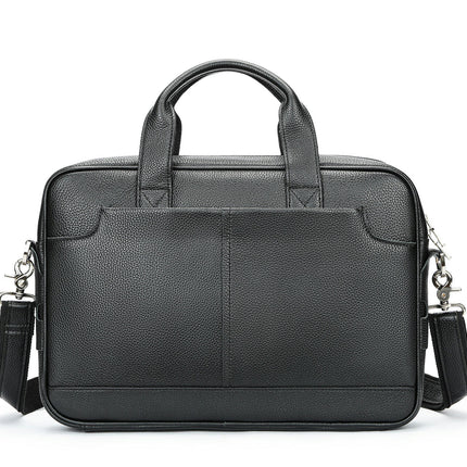 Mallette en cuir véritable pour ordinateur portable, sacoche pour hommes, sac à main d'affaires, sac à bandoulière