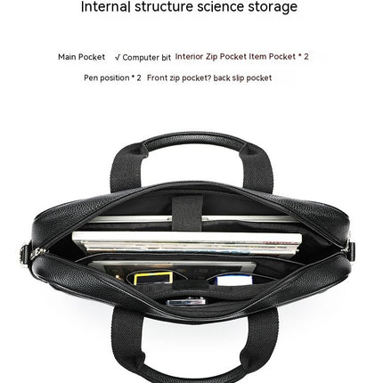 Mallette en cuir véritable pour ordinateur portable, sacoche pour hommes, sac à main d'affaires, sac à bandoulière