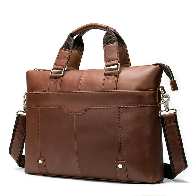 Business Handbag Genuine Leather Briefcase Laptop Messenger Bags for Men Simple and Casual