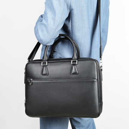Genuine Leather Laptop Bag, Men's Messenger Briefcase Business Satchel Handbag Shoulder Bag