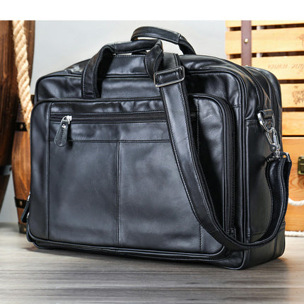 Genuine Leather Bag For Men's High Capacity Laptop Messenger Bags Business Handbag