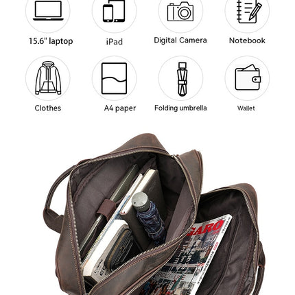 Genuine Leather Bag For Men's High Capacity Laptop Messenger Bags Business Handbag