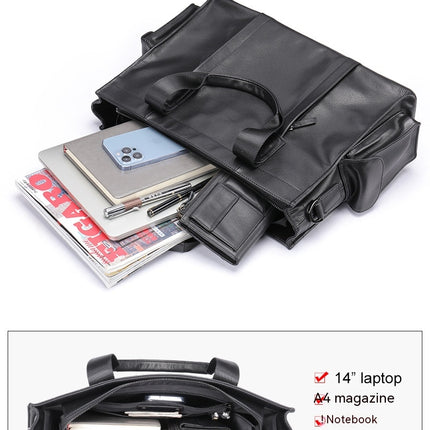 Sac pour hommes en cuir véritable sac à bandoulière en peau de vache sac à main porte-documents de grande capacité sac d'ordinateur