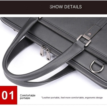 Men's Bag Genuine Leather Briefcase Cowhide Handbag Business Computer Bag large capacity briefcase