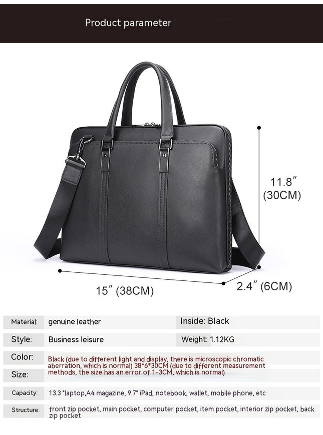 Herrentasche, echtes Leder, Aktentasche, Rindsleder, Handtasche, Business-Computertasche, große Aktentasche