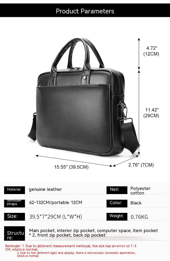 Herrentasche aus echtem Leder, Business-Büro, Computer-Dokumentenhandtasche, Herren-Business-Aktentasche