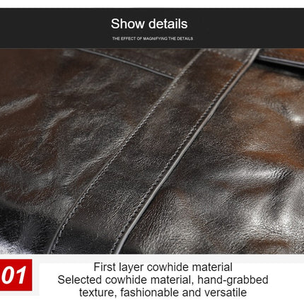 Genuine Leather Briefcase for Men Laptop Computer Business Travel Work Messenger Shoulder Bags
