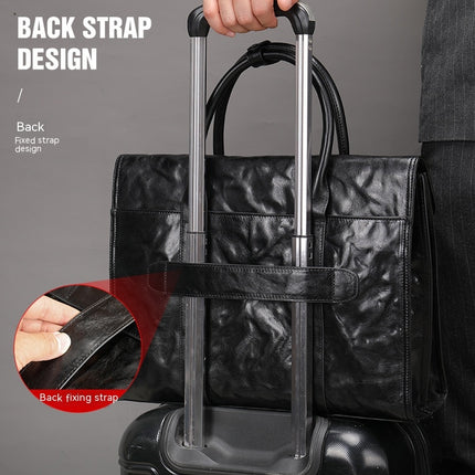 Genuine Leather Briefcase for Men Laptop Computer Business Travel Work Messenger Shoulder Bags