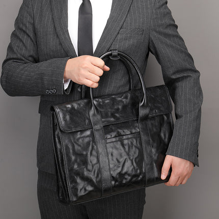 Genuine Leather Briefcase for Men Laptop Computer Business Travel Work Messenger Shoulder Bags