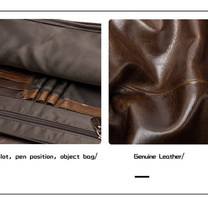 Men's Genuine Leather Bag Computer Business Briefcase Casual Handbag Shoulder Crossbody Bag
