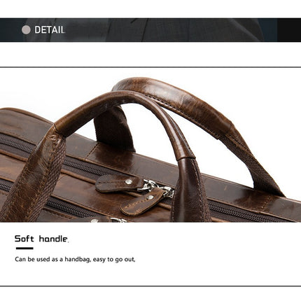 Men's Genuine Leather Bag Computer Business Briefcase Casual Handbag Shoulder Crossbody Bag