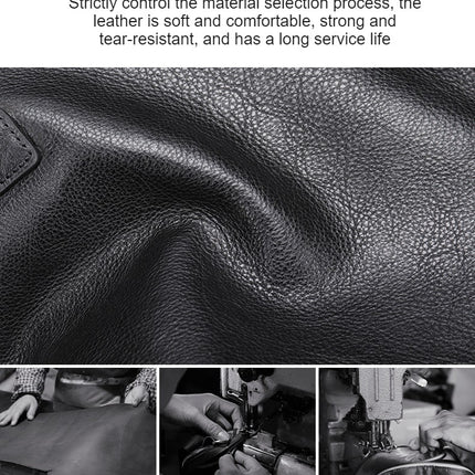 Genuine Leather Briefcase for Men Laptop Computer Business Travel Shoulder Bags Handbag