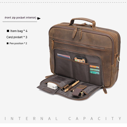 Laptop Messenger Bag Vintage Leather Shoulder Bag Business Briefcases Satchel Bag Work Bags for Men