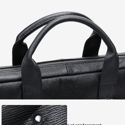 Laptop Messenger Bag for Men Waterproof Vintage Genuine Leather Briefcase Handbag