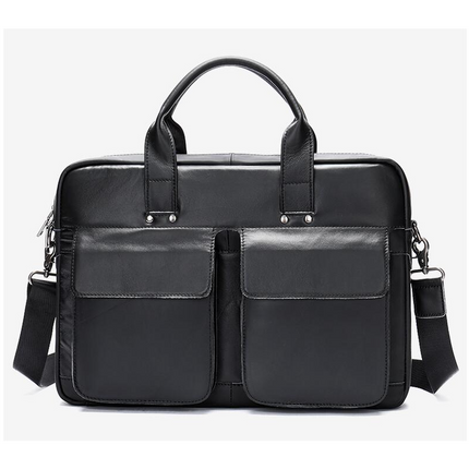 Laptop Messenger Bag for Men Waterproof Vintage Genuine Leather Briefcase Handbag