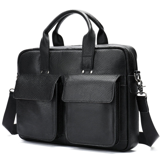 Laptop Messenger Bag for Men Waterproof Vintage Genuine Leather Briefcase Handbag