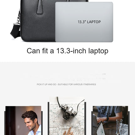 Genuine Leather Briefcase Laptop Bag Messenger Shoulder Work Bag Crossbody Handbag for Business