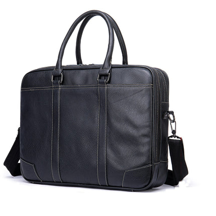 Men's Genuine Leather Crossbody Bag Briefcase Messenger Laptop Vintage Shoulder Travel Handbag