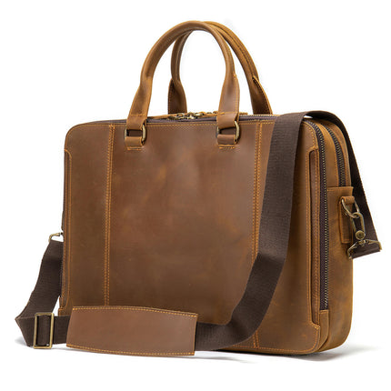 Vintage Echtleder Aktentasche für Herren Laptop Computer Messenger Cross Body Schultertaschen