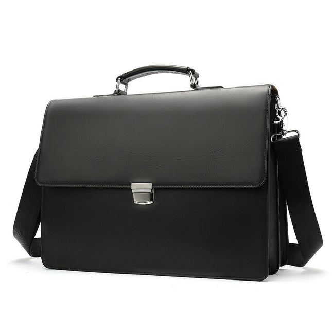 Genuine Leather Portable Briefcase Messenger Bag Large Capacity Crossbody Briefcase For Men