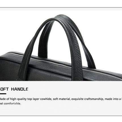 Umhängetasche aus echtem Leder für Herren, wasserdichte Laptop-Aktentasche, große Satchel-Umhängetasche