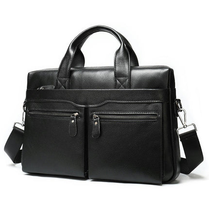 Genuine Leather Briefcase for Men Laptop Business Travel Messenger Crossbody Shoulder Bags