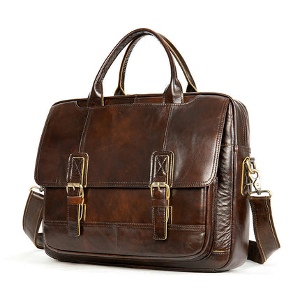 Porte-documents en cuir véritable pour hommes, ordinateur portable, voyage d'affaires, sacs de travail, sac à main