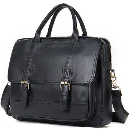Porte-documents en cuir véritable pour hommes, ordinateur portable, voyage d'affaires, sacs de travail, sac à main