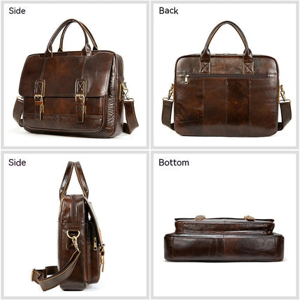 Porte-documents en cuir véritable pour hommes, ordinateur portable, voyage d'affaires, sacs de travail, sac à main