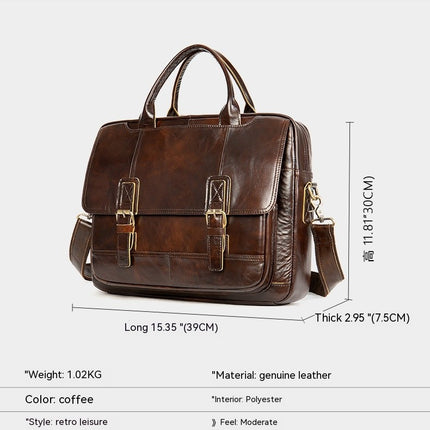 Porte-documents en cuir véritable pour hommes, ordinateur portable, voyage d'affaires, sacs de travail, sac à main