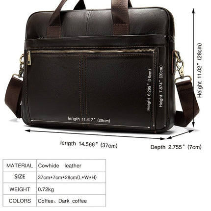 Genuine Leather Briefcases for Men Laptop Bag Business Travel Messenger Bag Handbag