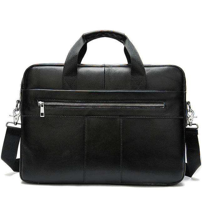 Genuine Leather Briefcase Laptop Crossbody Messenger Bags Business Travel Handbag for Men