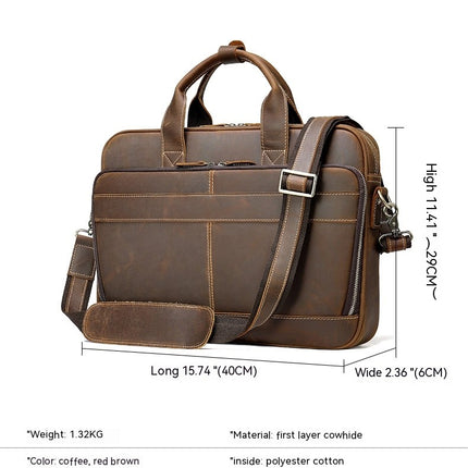 Handbag Business Briefcase Men's Bag Shoulder Crossbody Bag Men's Genuine Leather Bag Computer Bag