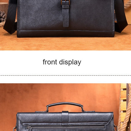 Business Genuine Leather Men's Bag Men's Briefcase Shoulder Crossbody Large Capacity Computer Bag
