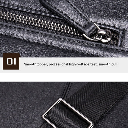 Business Genuine Leather Men's Bag Men's Briefcase Shoulder Crossbody Large Capacity Computer Bag
