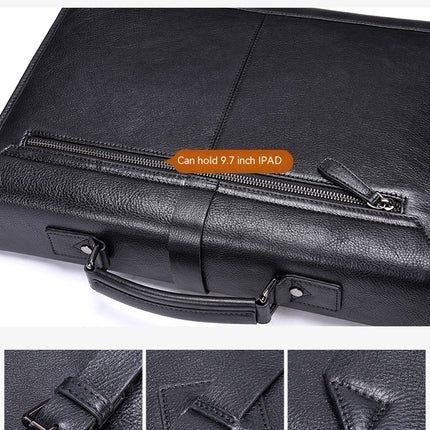 Business Genuine Leather Men's Bag Men's Briefcase Shoulder Crossbody Large Capacity Computer Bag